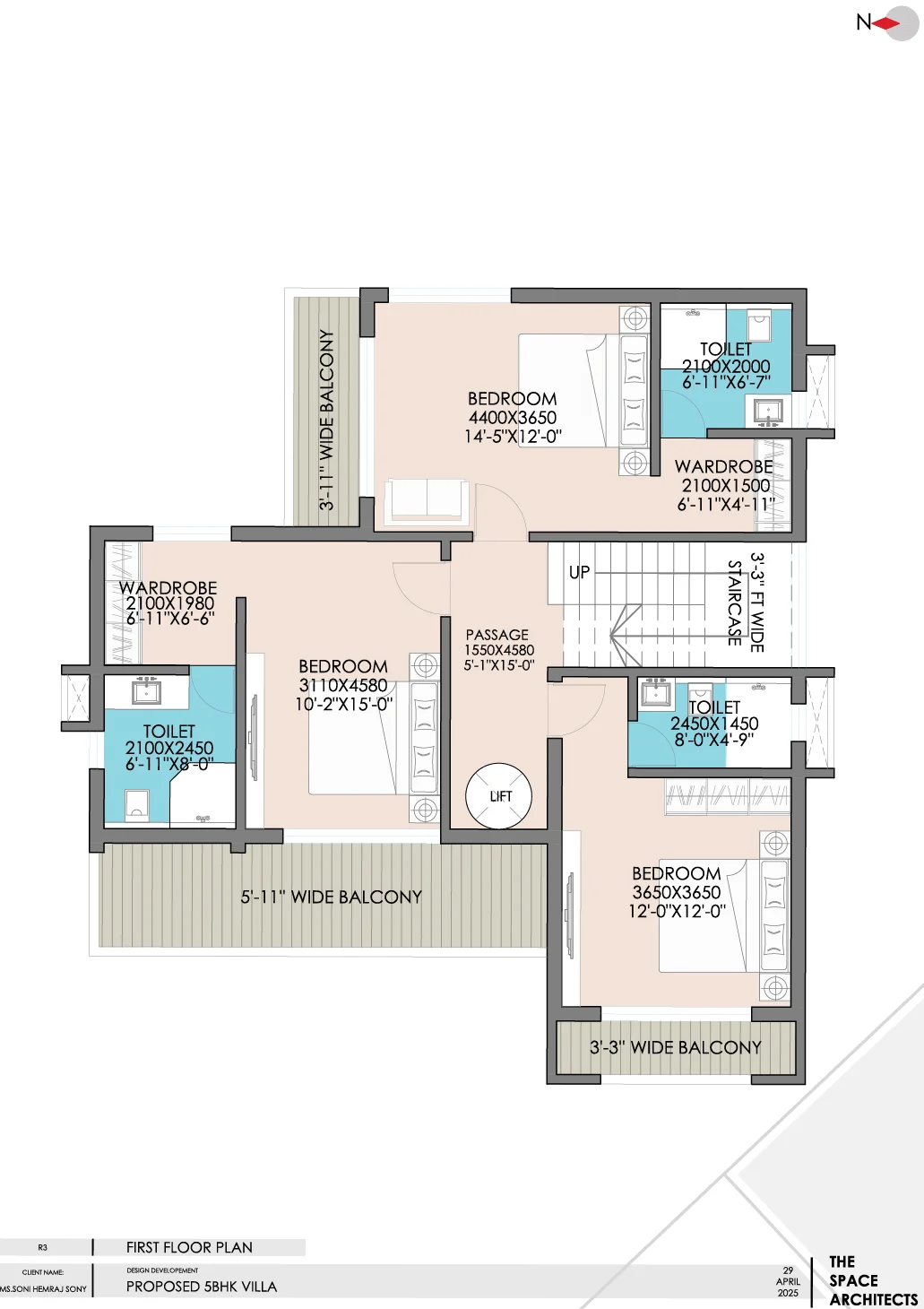 First floor plan of the Type 1 villa at The Morning Star