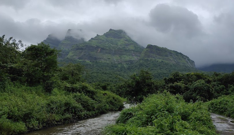 Karjat hills and river